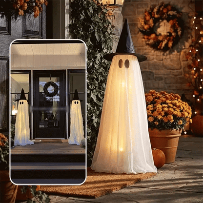 Halloween Spooky Lighted Ghost Decor Set