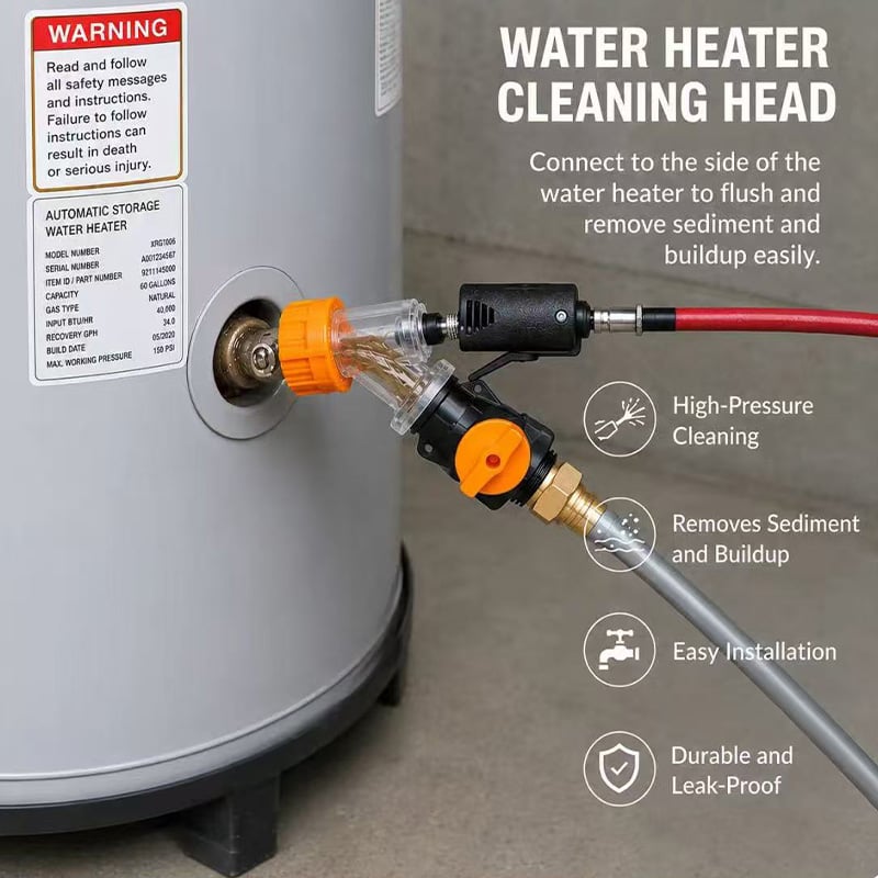 🔥HOT SALE🔥 50% OFF✨Heavy-Duty Water Heater Clog Tool | Chemical-Free Non-Electric Sediment Cleaner for Tanks, Scale Removal Support