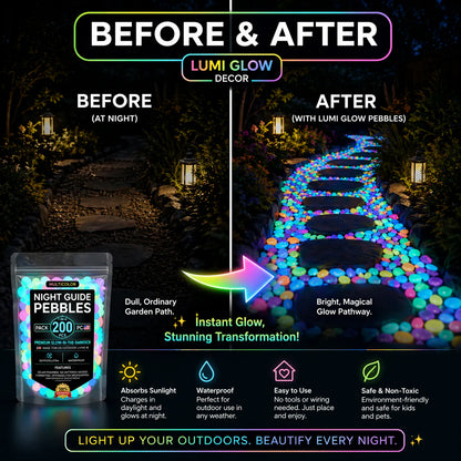 🌈Colorful Glow-in-the-Dark Garden Stones
