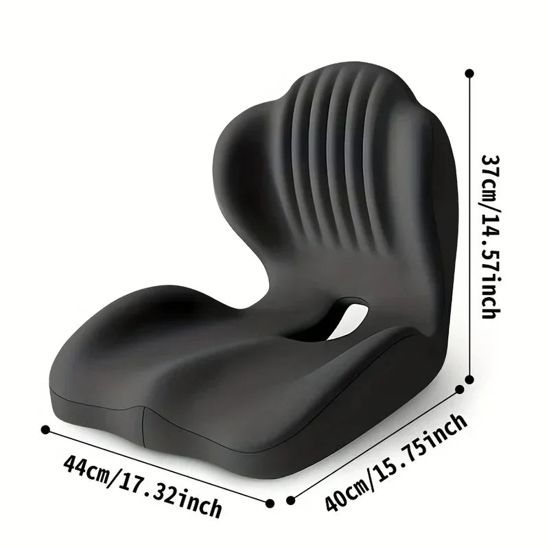 Ergonomic Memory Foam Seat Cushion with Lumbar Support – Pressure Relief, Height Boost, Universal Fit