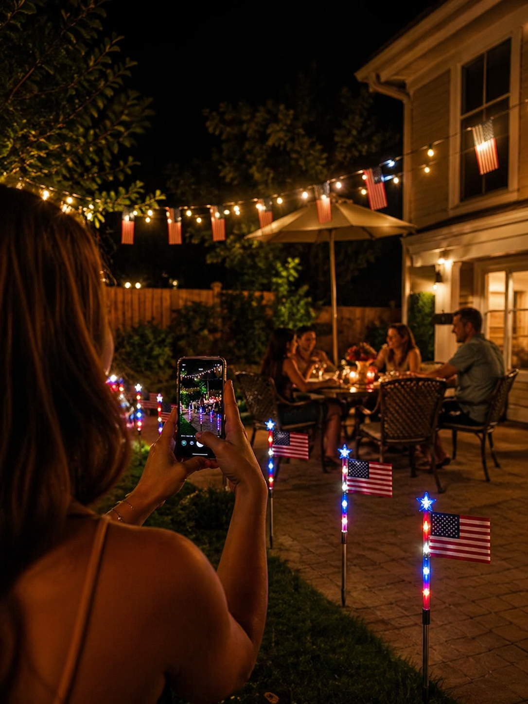 MADE IN USA-8-Piece Flag Light Set🔥 – 4th of July Decorations✨