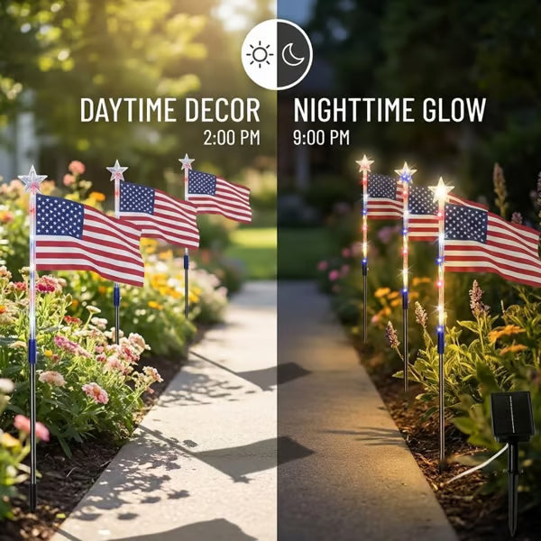 MADE IN USA-8-Piece Flag Light Set🔥 – 4th of July Decorations✨