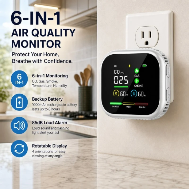 6-in-1 Combustible Gas Detector